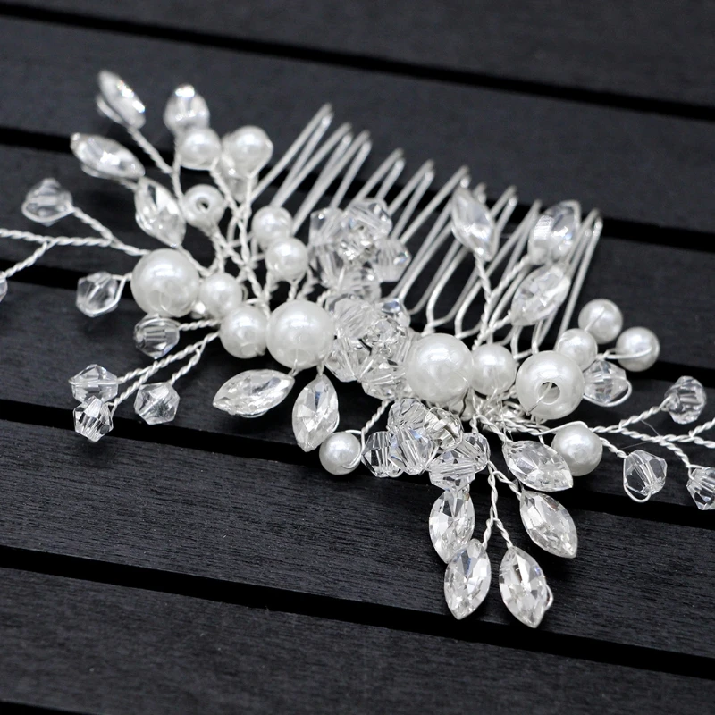 

Bride Comb Women Pearl Jewelry Hair Ornaments Bridal Wedding Elegant Headpieces