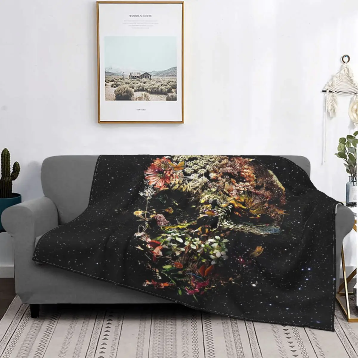 

Smyрнк-Manta de calavera a cuadros para cama, manta de verano, alfombra de oration islamic