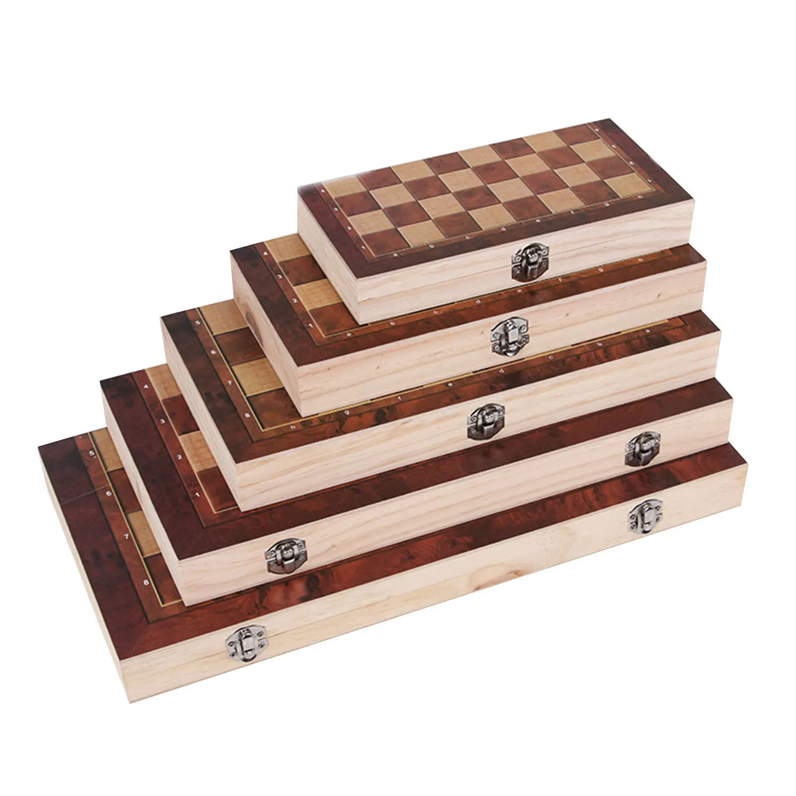 

3 In 1 Folding Wooden Chess Set Board Game Portable Backgammon Checkers Game Travel Indoor Wooden Chess Piece Chessboard