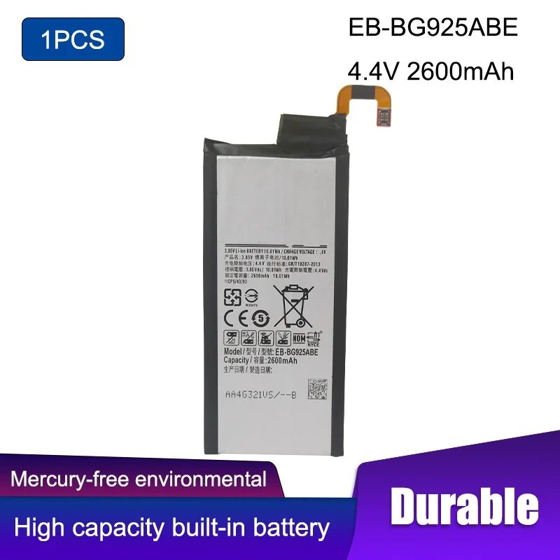 EB-BG925ABE de batería de repuesto para teléfono Samsung GALAXY S6 Edge, 2600mAh, G9250, G925F, G925L, G925K, G925S, G925A, S6Edge, 1 unidad