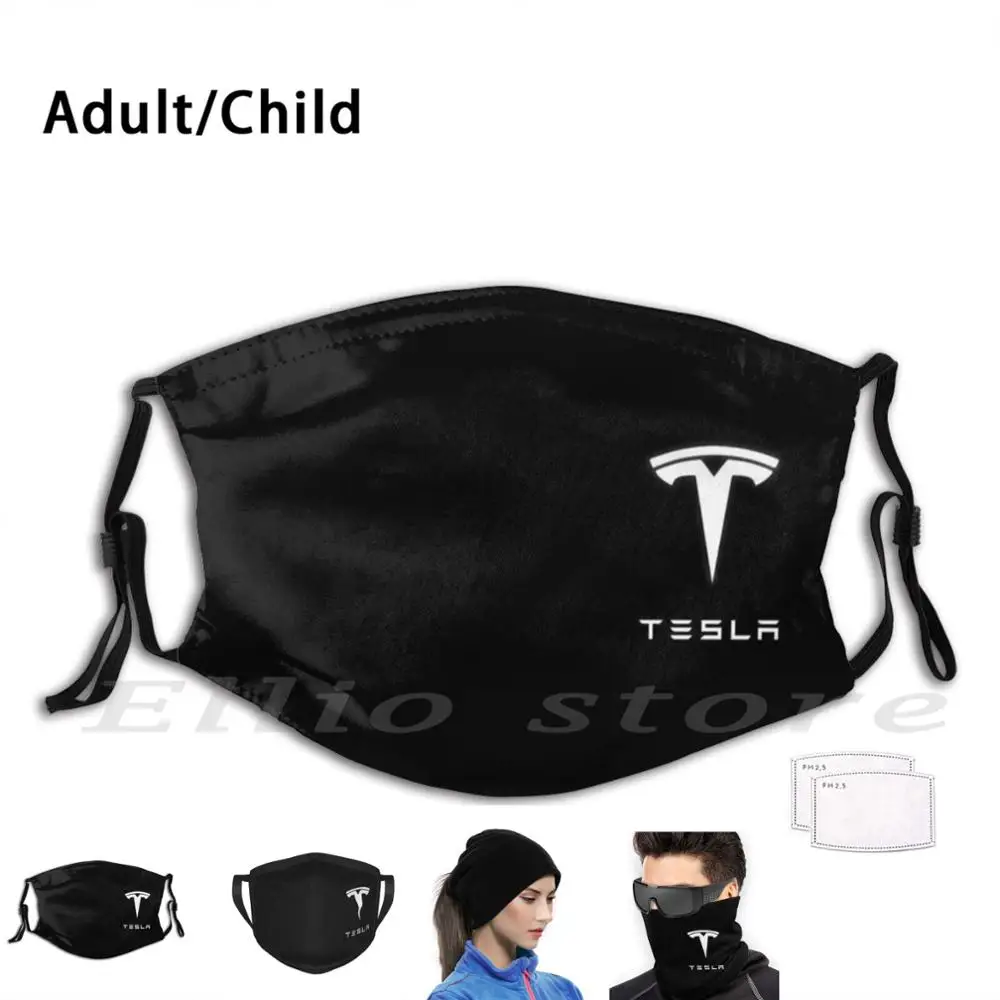 Маска Tesla для лица моющаяся маска с принтом Забавный рот Model X моторчик модели 3 Elan