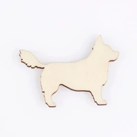 pet dog shape mascot laser cut christmas decorations silhouette blank unpainted 25 pieces wooden shape 0814