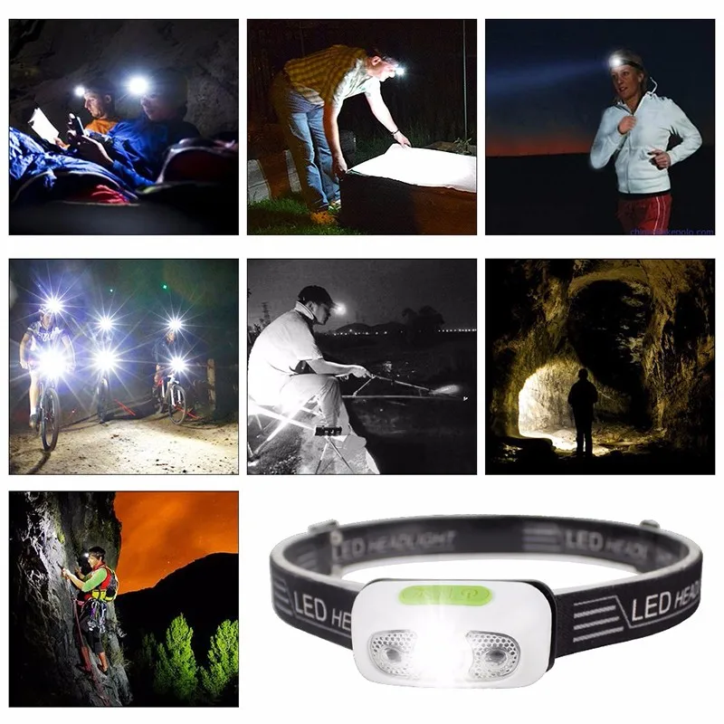 Светодиодный налобный фонарь зарядка через usb индукции бликов головной