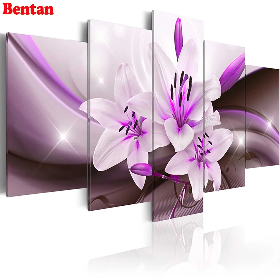 Разноцветные картины вышитые бриллиантами лилии цветы 5d алмазная живопись