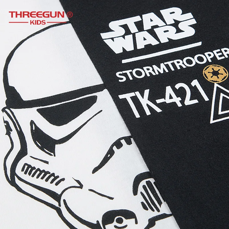 Threegun X Star Wars лопковые футболки для мальчиков и девочек с принтом Звездные войны