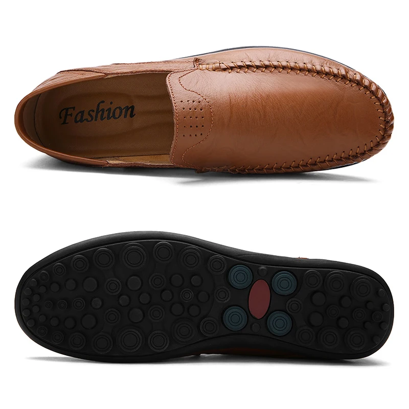 

Casual Mens Leather Shoes Autumn Black Brown Slip On For Adult Flats Chaussure Homme Cuir Zapato Hombre De Cuero Dropshipping
