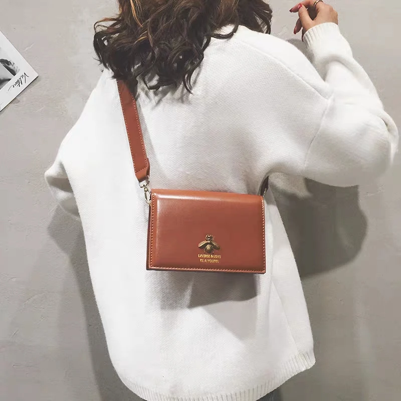 Брендовая дизайнерская женская сумка с Пчелкой модная Ретро на одно плечо