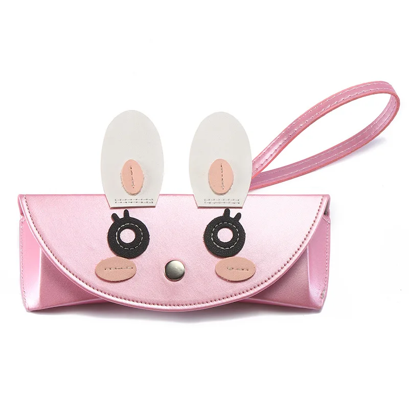 

2021 New INS Popular Pendant Cartoon Glasses Case PU Leather Portable Glasses Box Sunglasses Protection Bag Lanyard Glasses Bag