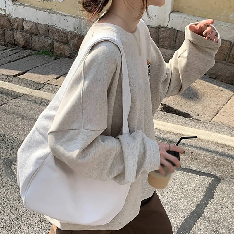 

Student Loose BF Wind Sweatshirts Lady Korean Style Add Velvet Thicken Front And Back Printing Popular Wild Long Sleeved Hoodies