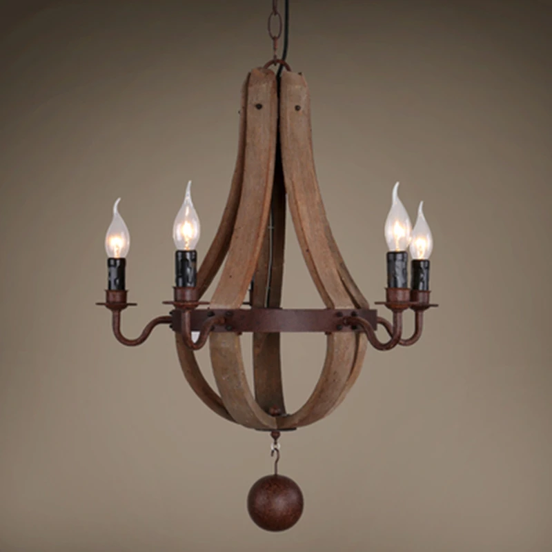 

Vintage Wood Chandelier Bois Lustres Pendant Chandeliers Lighting For Living Room Kitchen Bedroom Retro Indoor Light Fixtures