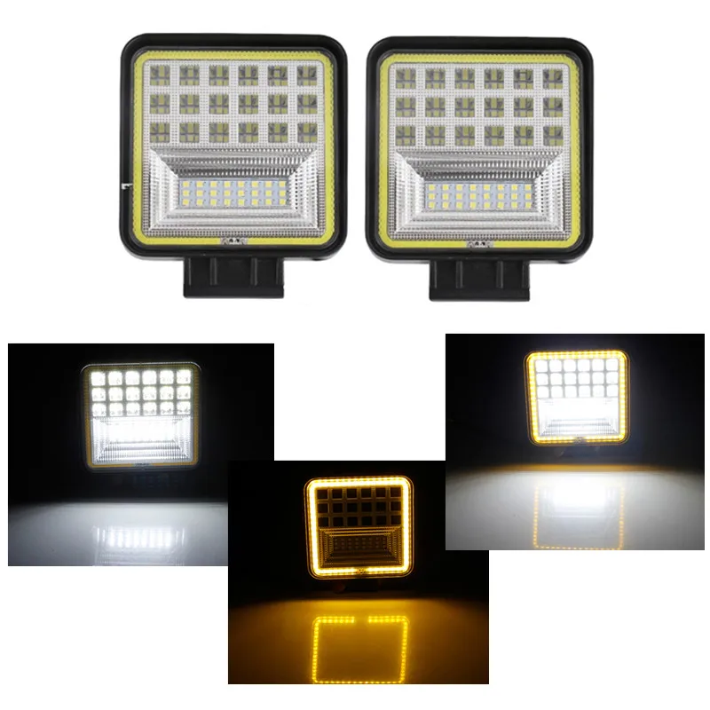 

Car Light Assembly Led Work Lights for Trucks 3000K 6000K 42LED 72W 126W Angel Eye LED Light Bar For 4x4 Offroad ATV UTV Tractor