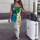 Женское Радужное платье KYKU, винтажное платье с 3D-принтом водопада и единорога
