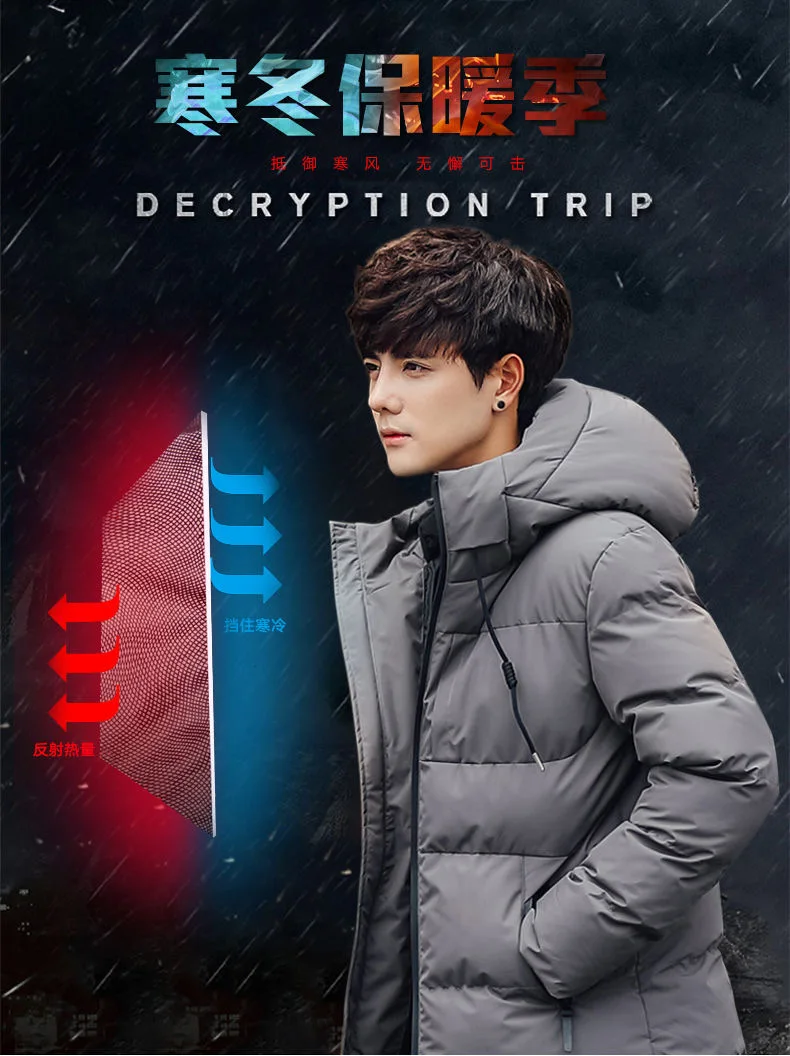 2021 men's winter solid color men's cotton coat thick coat winter new cotton coat short cotton coat men 2021 men's w