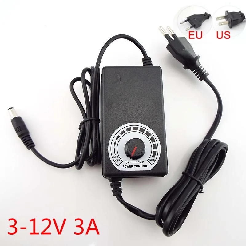 AC/DC AC 100 220V to DC 9 24V 3 12V 2A 3A Регулируемый адаптер питания с импульсным напряжением