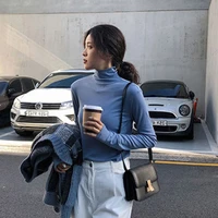 winter warm turtleneck long sleeve women basic t shirt thin slim office all match fashion casual aesthetic oversized clothes top
