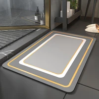 bathroom absorbent floor mat toilet door mat household quick drying bathroom non slip mat absorbent pads
