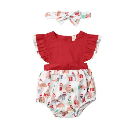 2020 New Hot Fashion Christmas Clothing Newborn Kids Baby Girls Sleeveless Romper Dress Xmas Outfits ropa de bebe niña images - 6
