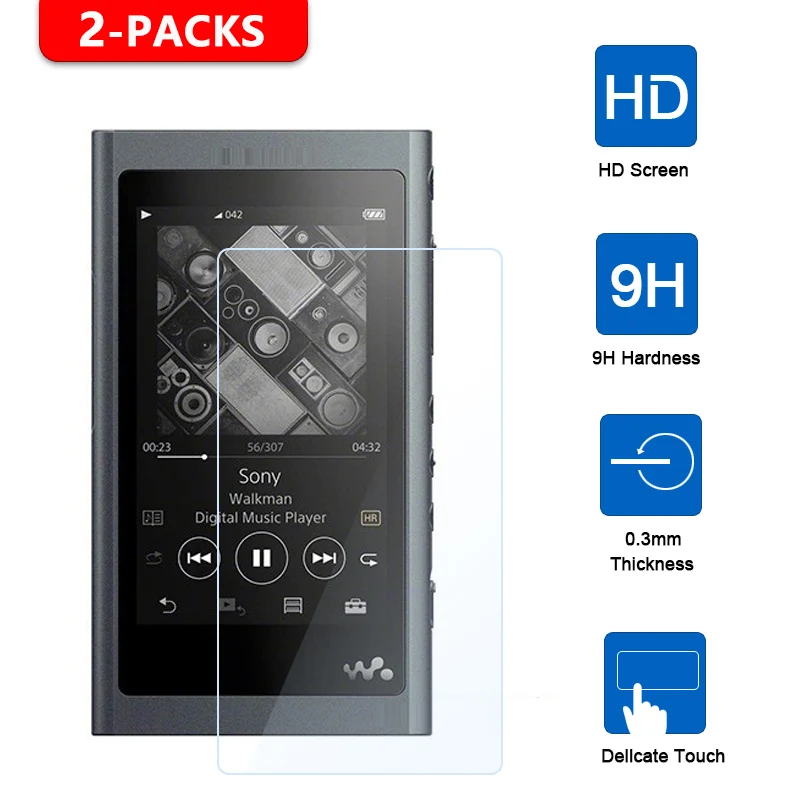 2Pcs Tempered Glass Screen Protector for Sony Walkman nw a55 a50 wm1z wm1a NW-A55 NW-A50 NW-WM1Z NW-WM1A MP3 Player