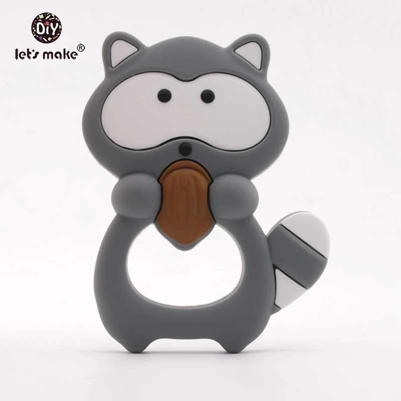 deep gray raccoon Детский Прорезыватель Пищевой Силиконовый грызунок в форме льва Diy пустышка цепочка Bpa бесплатно Прорезыватель игрушка для зубов Рождественская силиконовая Прорезыватель - Цвет: deep gray raccoon