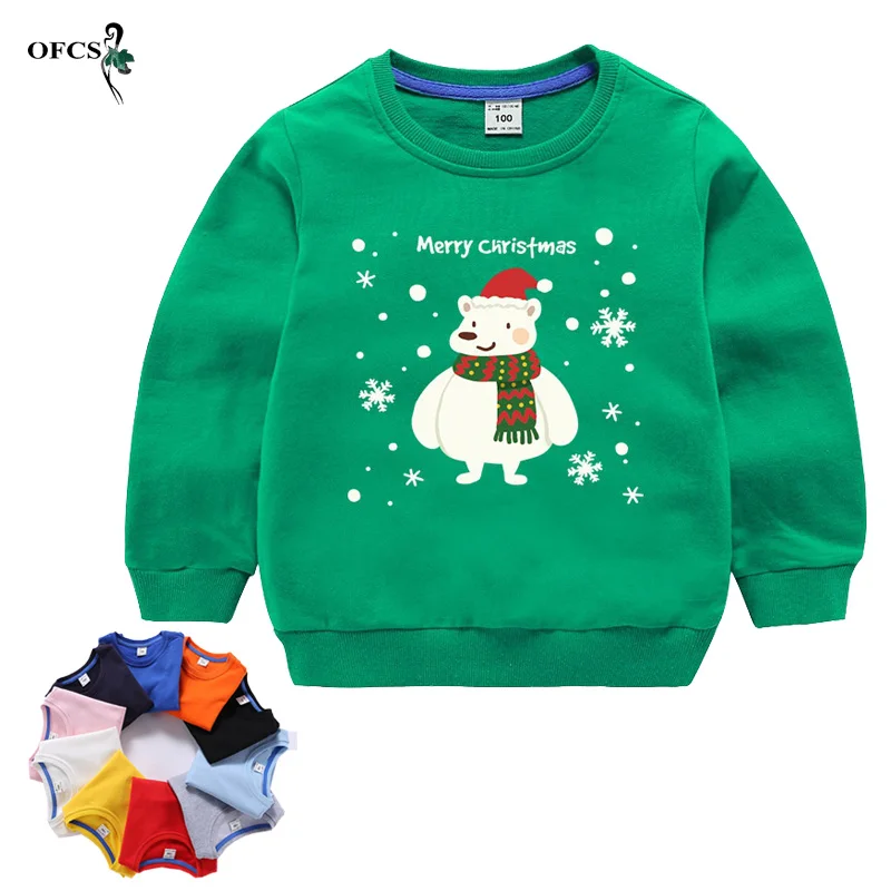 

New Arrival 2-12Year Unisex Hoodies Fleece Autumn Casual Cotton Sweatshirts Top Merry Christmas Baby Boy Clothes Sweatshirt Male