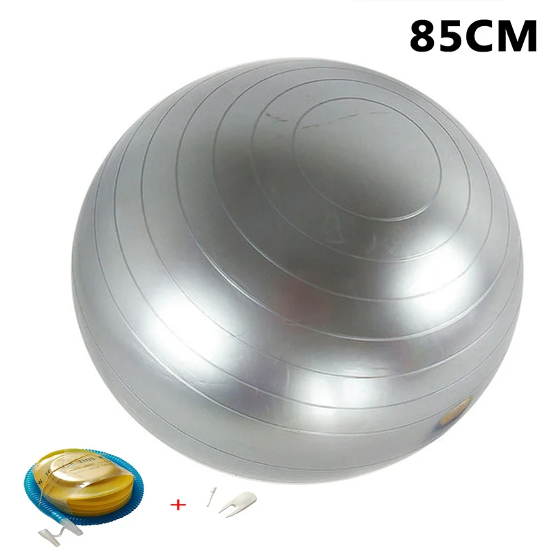 85CM Grey Мячи для йоги Пилатес фитнес спортзал массажер точки фитбол для баланса тренировки мяч 45/55/65/75/85 см с насосом - Цвет: 85CM Grey