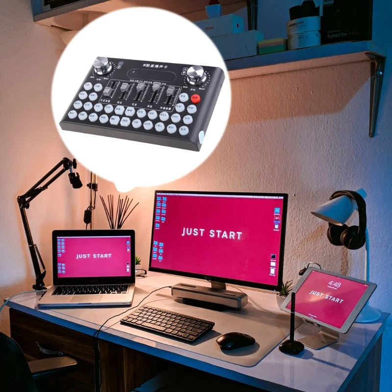 

Voice Changer Mixer Sound Effects Device compatible for ipad/ PS4//Box/Computer/ Phone/ IPad/ Computer /Halloween