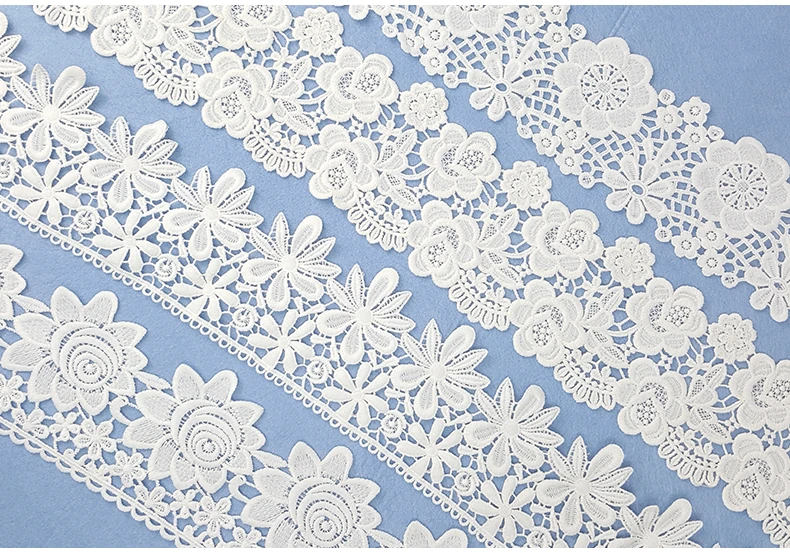 

9y/lot Micro Fiber Flower Embroidered Fabric Lace Trim Ribbon Handmade DIY Sewing Supplies Craft For Costume Decoration