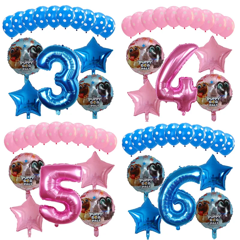 15 шт./лот с щенками дружки шарик из фольги в форме 30 дюймов номер детские надувные