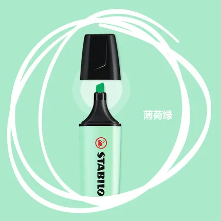 1 шт. Stabilo Textmarker Boss 70 текстовыделитель детский штрих ключ знак с большой емкости цвет маленький свежий маркер ручка - Цвет: 116Mint Green