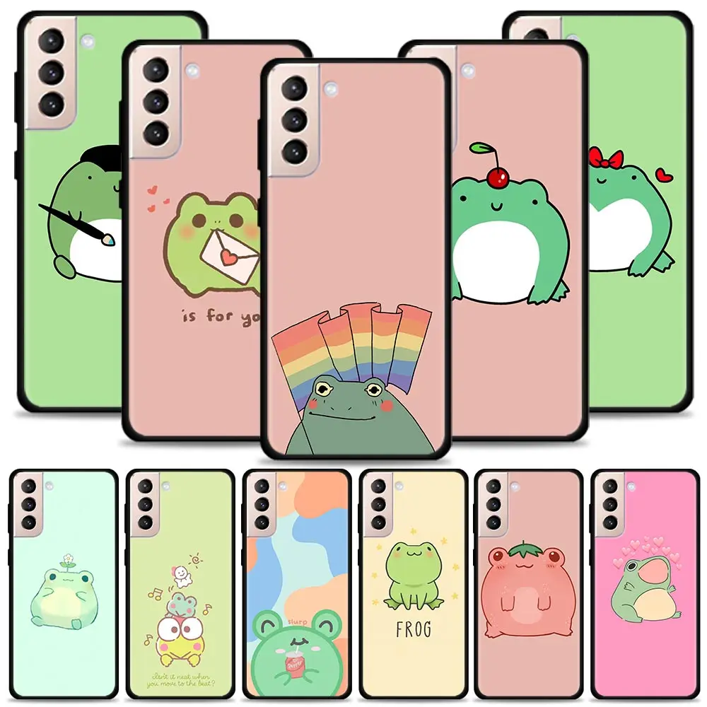 

Funny The Frog Cute Cartoon Phone Case For Samsung S21 S20 Ultra S10 Plus Lite S21 S20 FE 5G Galaxy S10e S9 S8 S7 Edge Shell