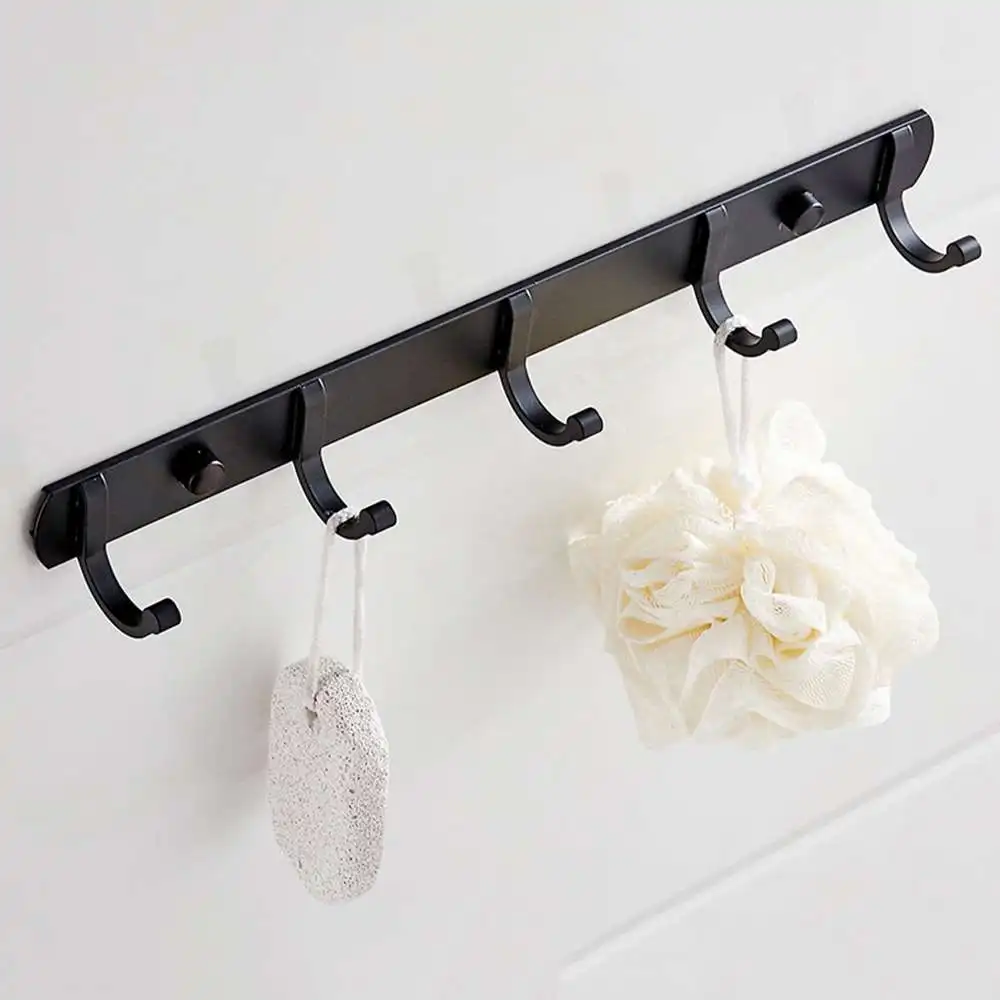 

1 Pcs Wall Mounted Hook Kitchen Door Coats Clothes Towel Hat Row Hooks Space Aluminum Robe Hooks Hanger Home Supplies
