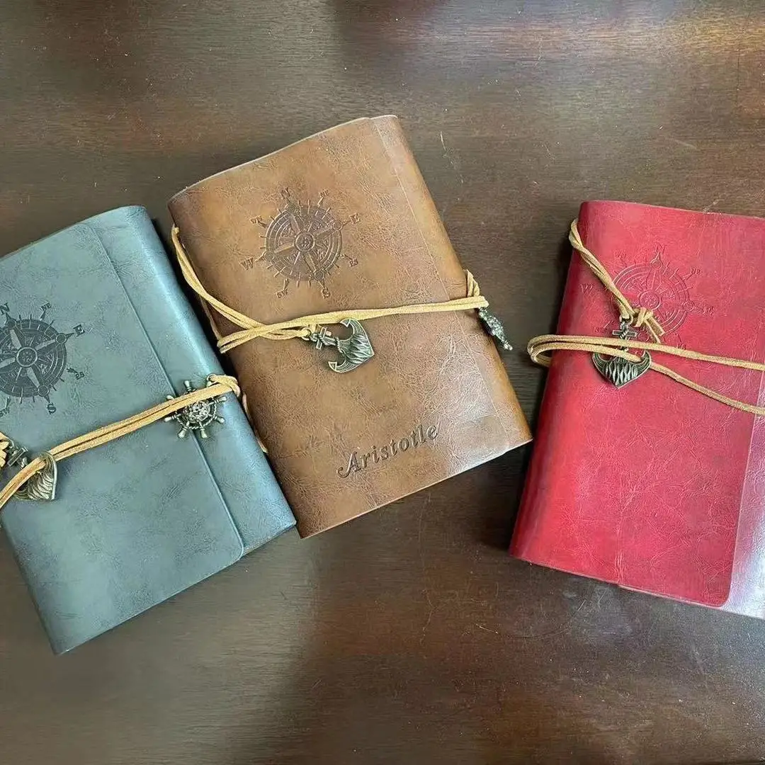 

160pages Retro Pirate Book Creative Hand Ledger Loose-leaf Travel Notepad Notebook Student Diary Doodle 2022