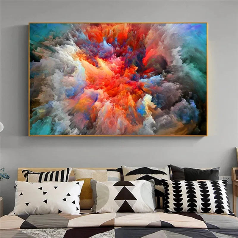 Абстрактная красочная облако туман настенная живопись плакат и принты