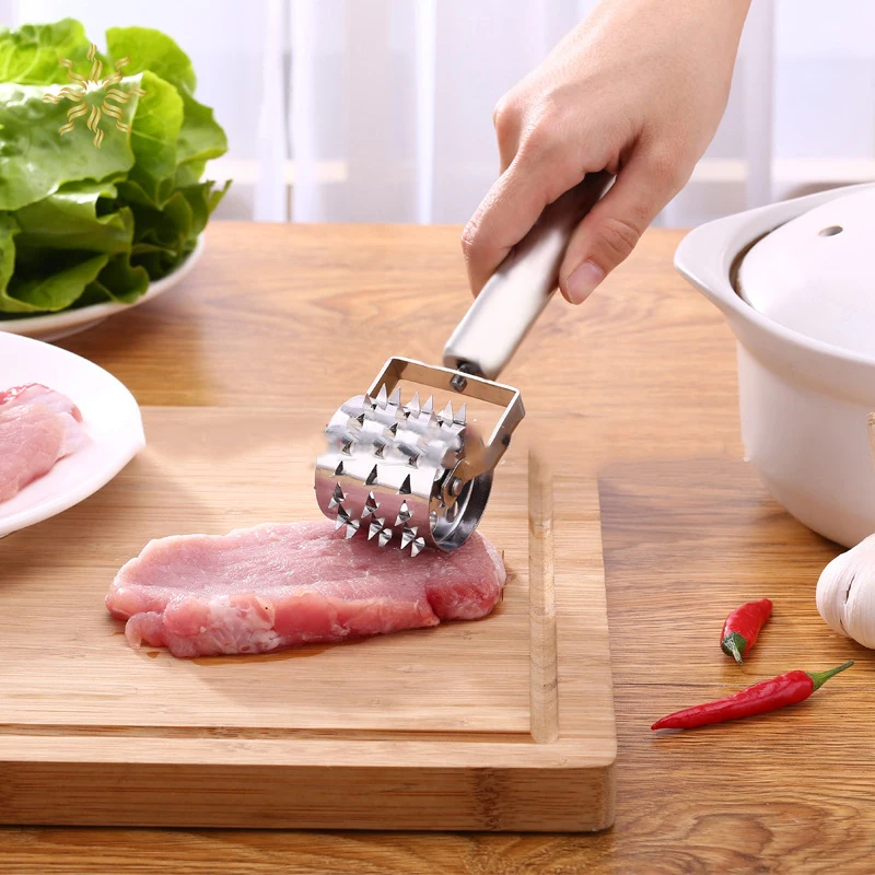 

Новинка, нежный молоток для мяса из нержавеющей стали, ролик для мяса, товары для барбекю, кухонный инструмент для приготовления мяса, TLS