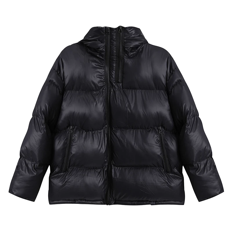 

ZCSMLL Cotton clothing oversize women's fashion winter new loose Korean medium long style solid color hooded cotton jacket