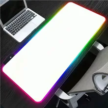 Black and White Background Rgb Gaming Mouse Pad LED Laptop White Pad Gamer Computer Keyboard Carpet Gaming Accessories Desk Mat