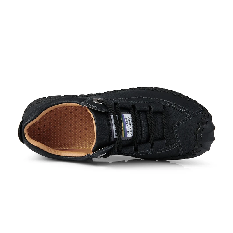 Harga Sepatu Pria Sepatu Kasual Kerja Luar Ruangan Sepatu Kulit Buatan Tangan Kulit Beku Rendah Atas Ukuran Besar Hiking Sepeda Gunung Jahit *
