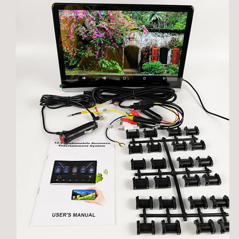 Монитор в подголовник автомобиля 13 3 дюйма 4K 1080P HD Android 9.0 WIFI/HDMI/USB/TF/BT ОЗУ 2 Гб