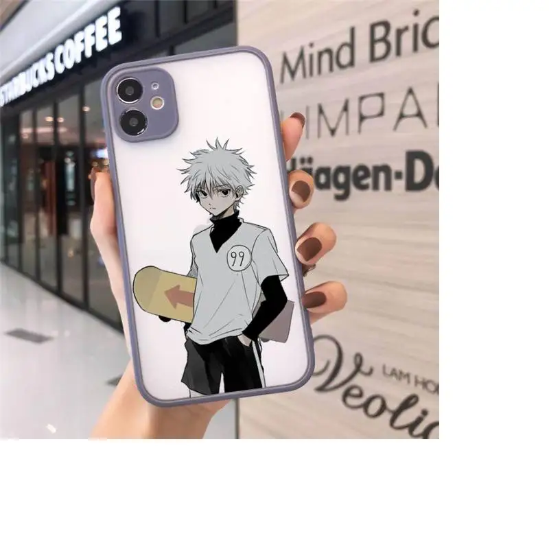 

Hunter X hunter Phone Case For iPhone 12 11 Mini Pro XR XS Max 7 8 Plus X Matte transparent Gray Back Cover