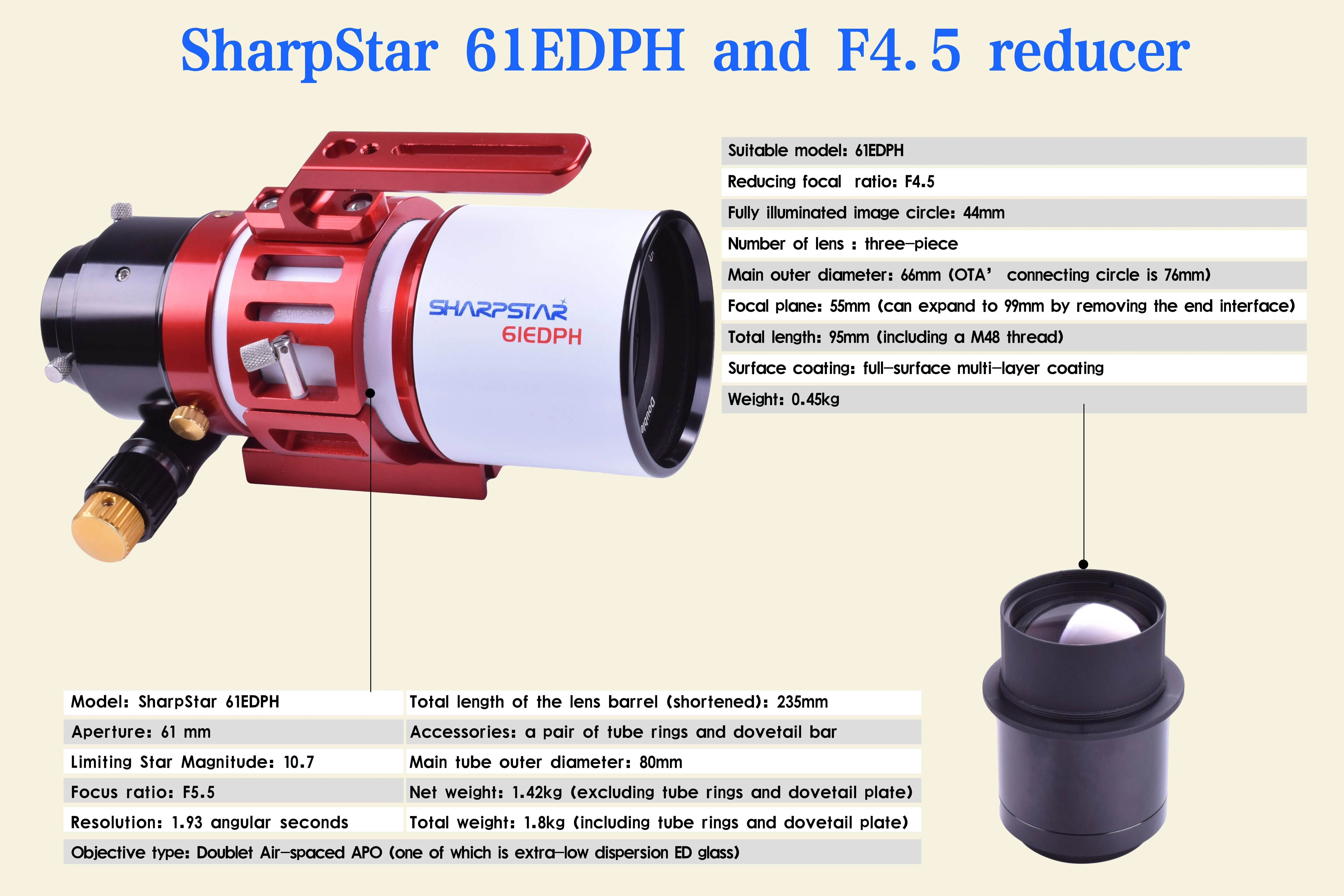 SHARPSTAR 61EDPH telescope