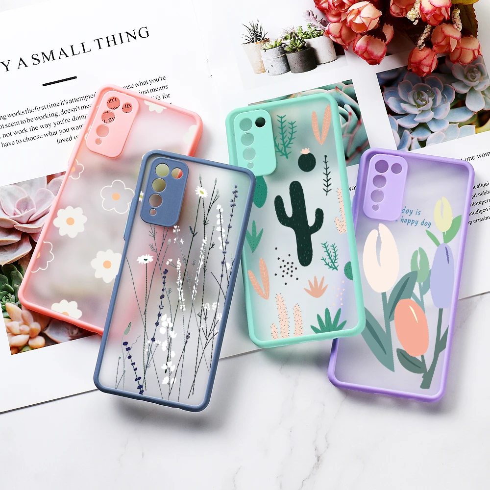 

Hard PC Case for Honor 9A 8X 8A 9C 20 10X Nova 5T Cover for Huawei P30 Lite P20 Pro P Smart 2021 Z Y9 Prime 2019 Flower Fundas