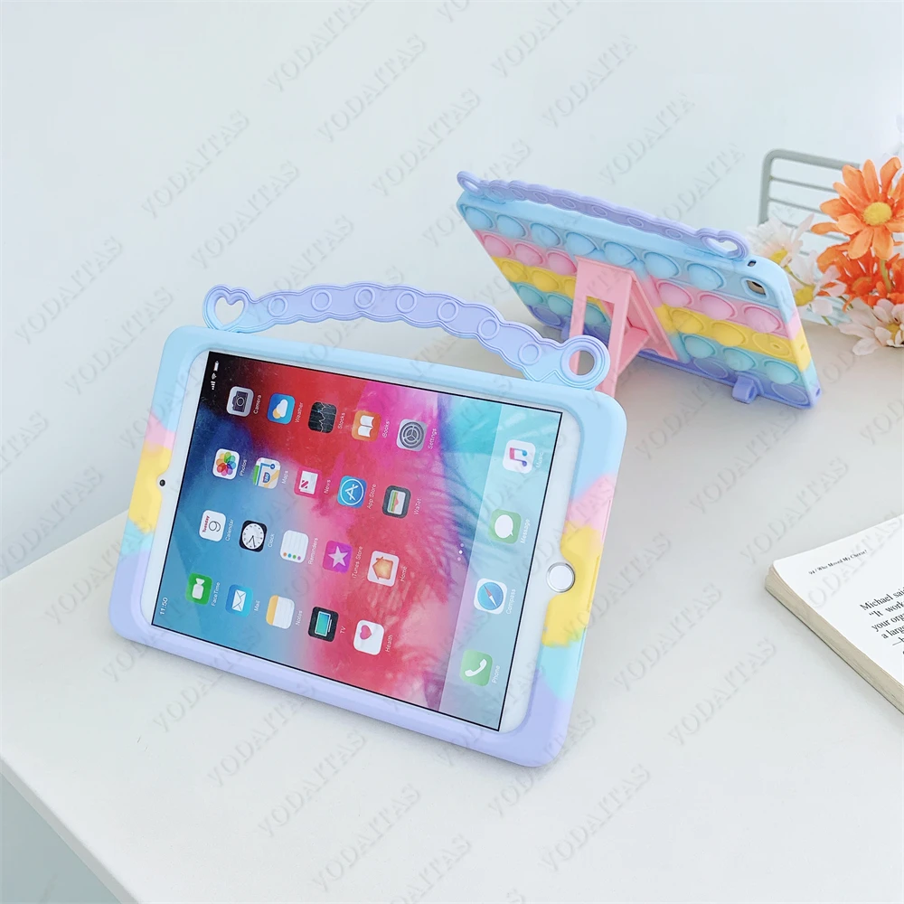 

Push Bubble Fidget Toy Silicone CaseFor Apple iPad 10.2 inch 2020 8th 7th Generation A2270/A2428/A2429/A2430 Kids Cover