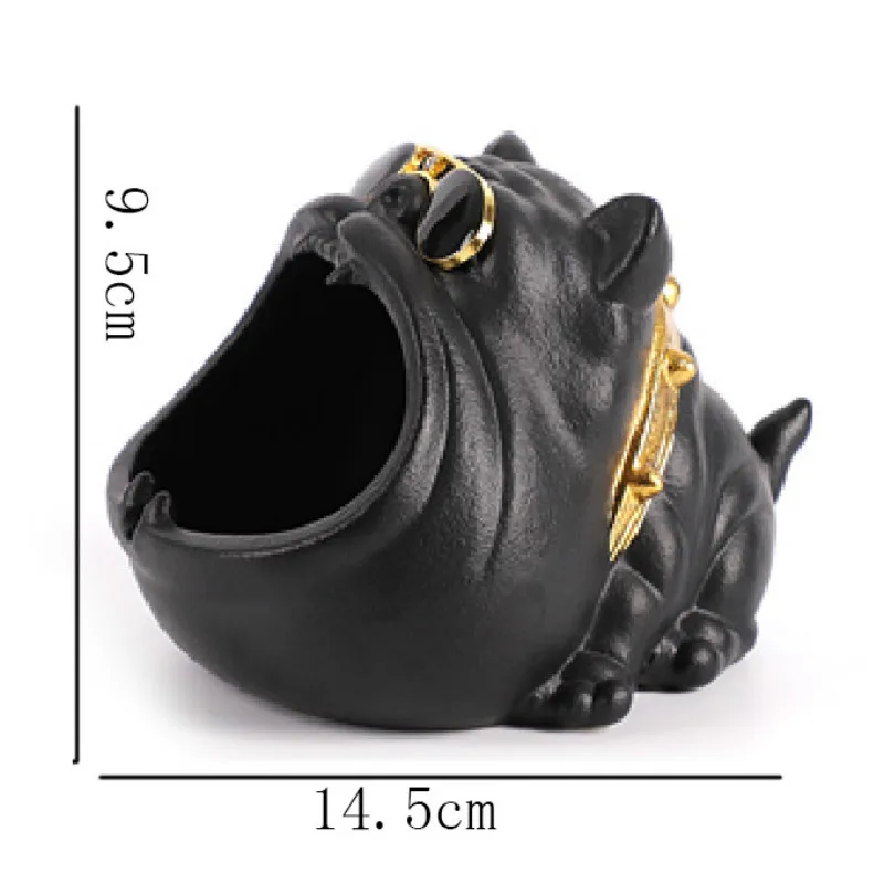 

Ceramic Bully Dog Cigarette Ashtray Desk Organizer Smoking Ash Tray Candy Holder Key Holder Gift For Father's Day Vintage Decor