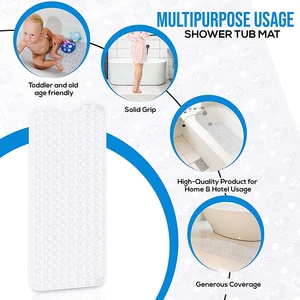 10040cm non slip bath tub mat large bath mat bathroom with drain hole machine washable for toddler shower bathroom fixture free global shipping