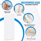 Коврик для ванной, 100 х40 см, нескользящий, большой, с отверстием для слива