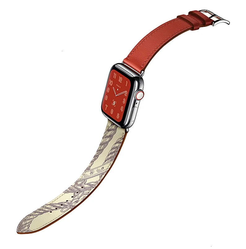 Ремешок из коровьей кожи для Apple Watch Band 44 мм iwatch Series 5 4 3 2 1 умные Аксессуары 42 мм петля 38 мм Замена браслета 40 мм