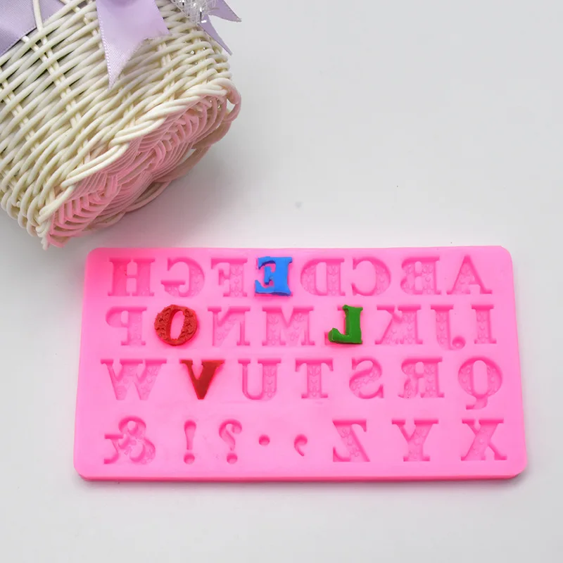 

1pc Silicone Is Suitable for Any Festive Monogram Letter Simulation Resin Mold Fondant Cake Cream Clay Decoration Mold