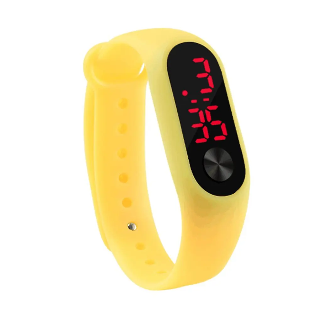 

Fashion Outdoor Simple Sports Red LED Digital Bracelet Watch Men Women Colorful Silicone Watches Kids Children Wristwatch Gift