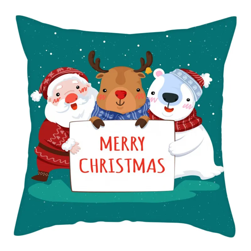 

Fuwatacchi Christmas Deer Cushion Covers Romance Pillows Cover Polyester Pillowcase for Home Sofa Decorative Pillows 45*45
