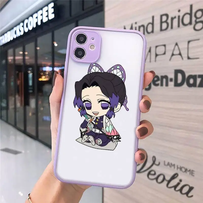 

Demon Slayer Kimetsu No Yaiba Phone Cases Matte Transparent for iPhone 7 8 11 12 s mini pro X XS XR MAX Plus cover funda